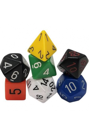 Chessex - Nostalgia Opaque GM & Beginner Player Polyhedral 7-Dice Set - slika proizvoda