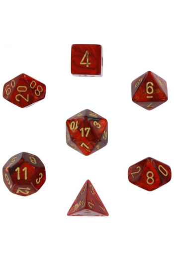 Chessex - Scarab Scarlet/gold Polyhedral 7-Die Set - slika proizvoda