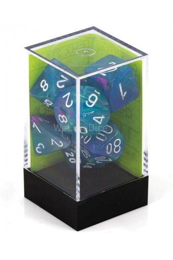 Chessex - Festive Waterlily/white Polyhedral 7-Dice Set - slika proizvoda