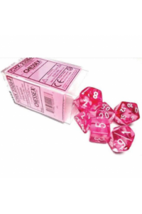 Chessex - Translucent Pink/White Polyhedral 7-Die Set - slika proizvoda