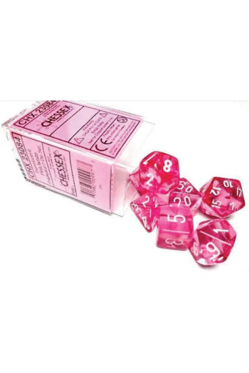 Chessex - Translucent Pink/White Polyhedral 7-Die Set - slika proizvoda