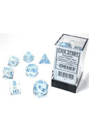 Chessex - Borealis Icicle/light blue Luminary Polyhedral 7-Dice Set - slika proizvoda
