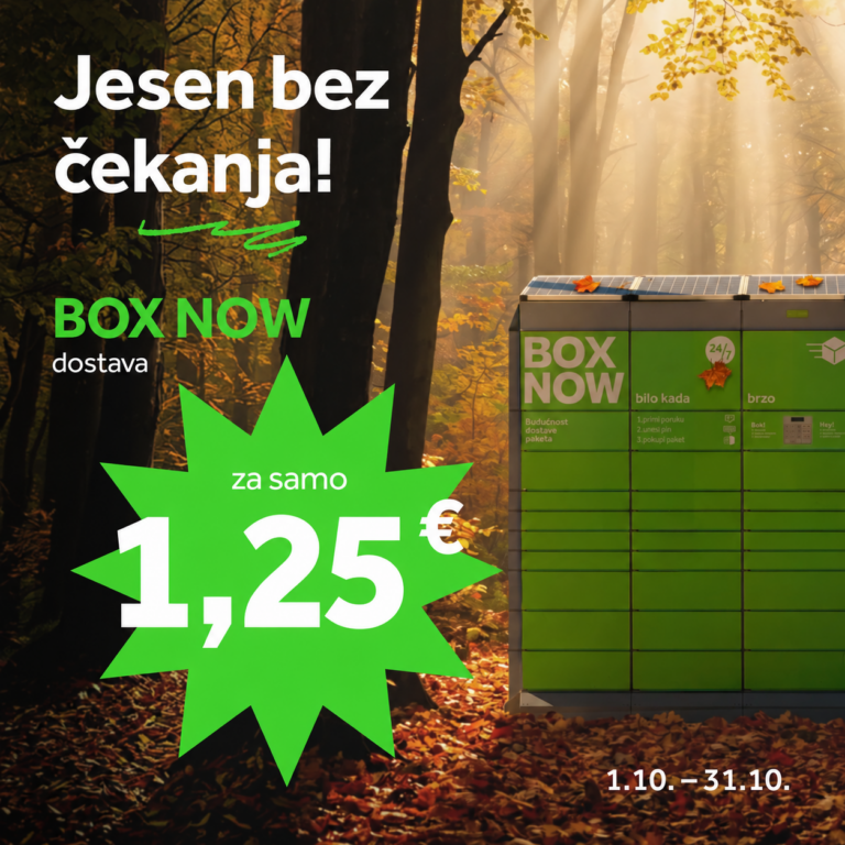 Jesen bez čekanja: BOX NOW dostava za samo 1,25 € na Menartshop.hr