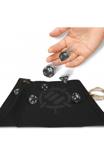 ENHANCE - Roll on a Scroll Dice Case and 7pc Acrylic Dice Set: Black - slika proizvoda