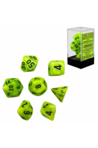 Chessex -  Vortex Bright Green/black Polyhedral 7-Dice Set - slika proizvoda