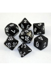 Chessex - Opaque - Black/White Polyhedral 7-Die Set - slika proizvoda