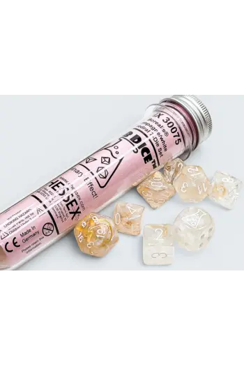 Chessex - Lab Dice Borealis Champagne/white Polyhedral 7-Dice Set (with bonus die) - slika proizvoda