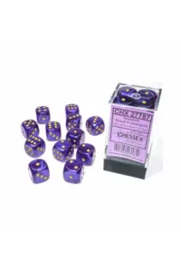 Chessex - Borealis Royal Purple/gold Luminary 16mm d6 Dice Block (12 dice) - slika proizvoda